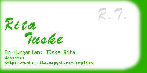 rita tuske business card